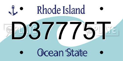 D37775T Rhode Island License Plate
