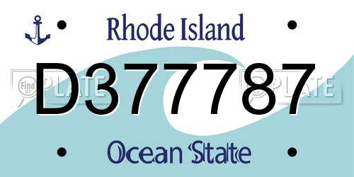 D377787 Rhode Island License Plate