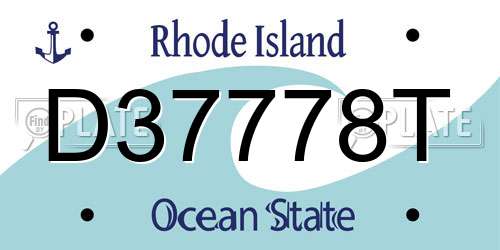 D37778T Rhode Island License Plate