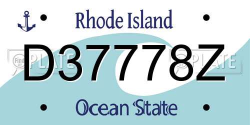 D37778Z Rhode Island License Plate