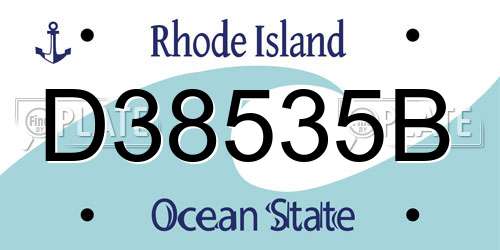 D38535B Rhode Island License Plate