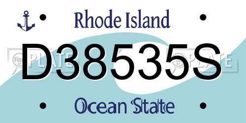 D38535S Rhode Island License Plate