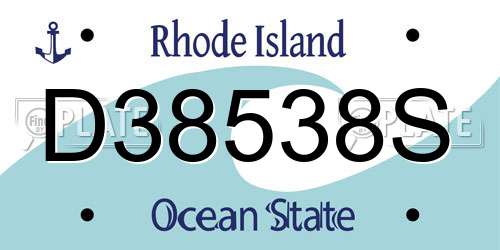D38538S Rhode Island License Plate