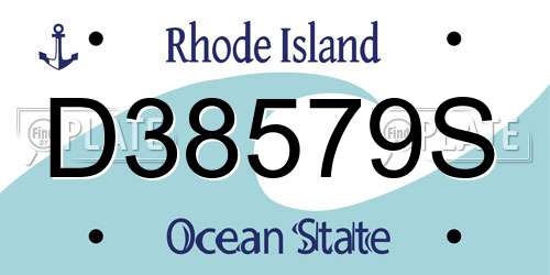 D38579S Rhode Island License Plate