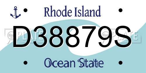 D38879S Rhode Island License Plate