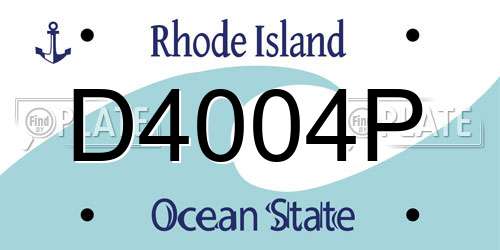 D4004P Rhode Island License Plate