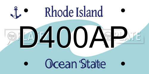 D400AP Rhode Island License Plate