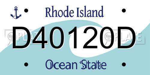 D40120D Rhode Island License Plate