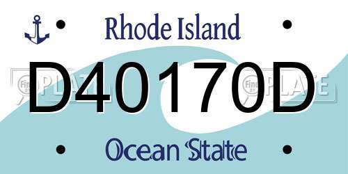 D40170D Rhode Island License Plate