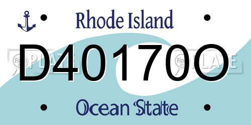 D40170O Rhode Island License Plate