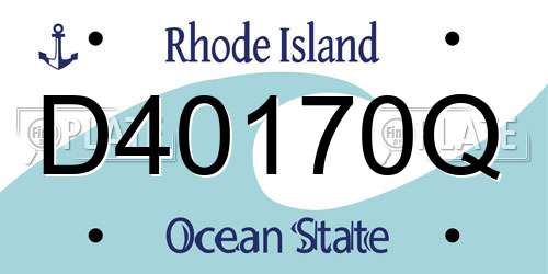 D40170Q Rhode Island License Plate