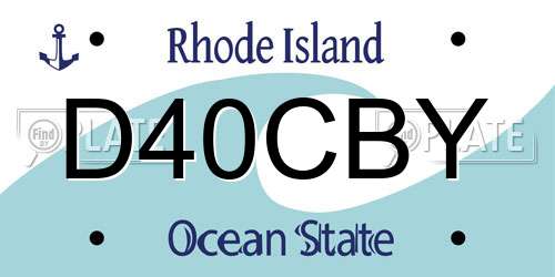 D40CBY Rhode Island License Plate