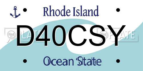 D40CSY Rhode Island License Plate