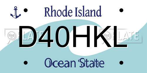 D40HKL Rhode Island License Plate