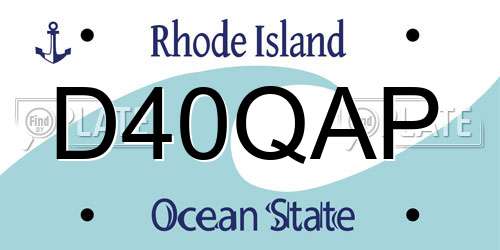 D40QAP Rhode Island License Plate