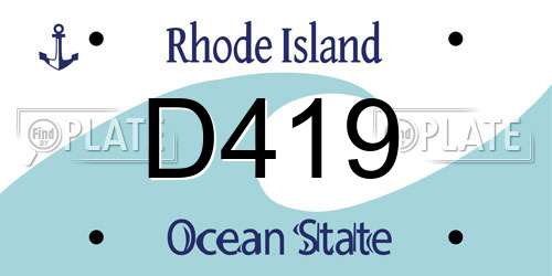 D419 Rhode Island License Plate