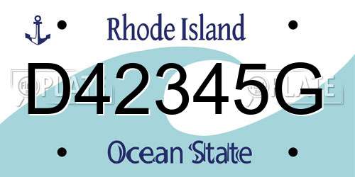 D42345G Rhode Island License Plate