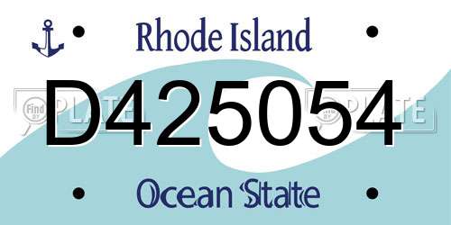 D425054 Rhode Island License Plate