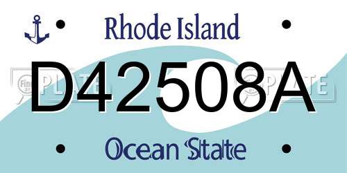 D42508A Rhode Island License Plate