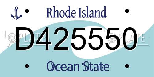 D425550 Rhode Island License Plate