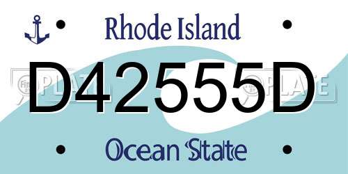 D42555D Rhode Island License Plate