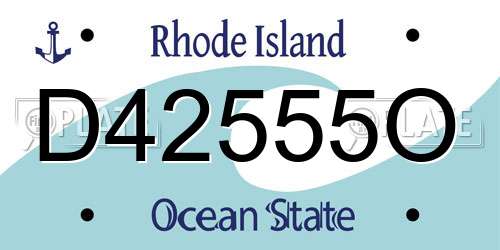 D42555O Rhode Island License Plate