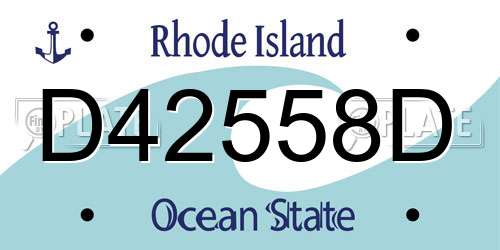 D42558D Rhode Island License Plate