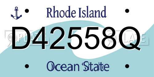 D42558Q Rhode Island License Plate