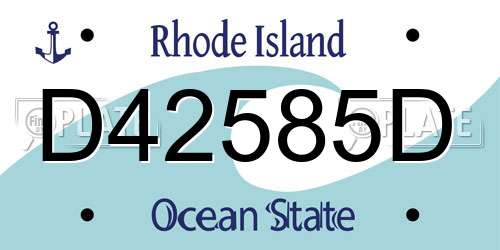 D42585D Rhode Island License Plate