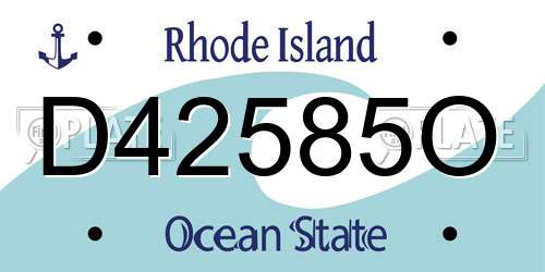 D42585O Rhode Island License Plate