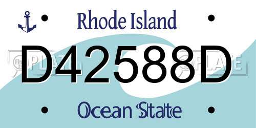 D42588D Rhode Island License Plate