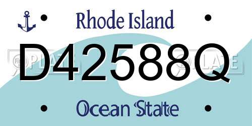 D42588Q Rhode Island License Plate