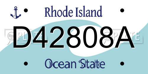 D42808A Rhode Island License Plate