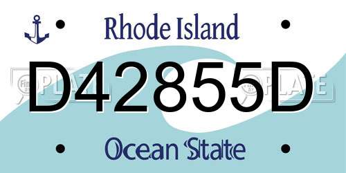 D42855D Rhode Island License Plate