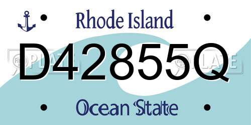 D42855Q Rhode Island License Plate