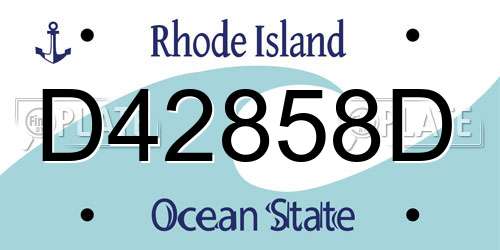 D42858D Rhode Island License Plate