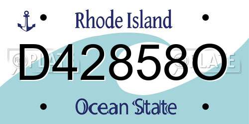 D42858O Rhode Island License Plate