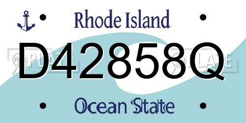 D42858Q Rhode Island License Plate