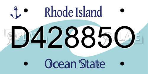 D42885O Rhode Island License Plate