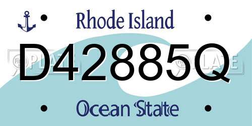 D42885Q Rhode Island License Plate