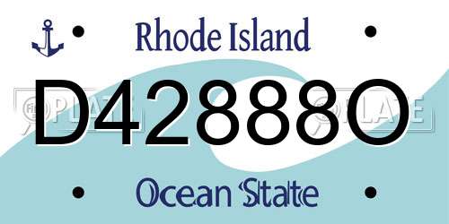 D42888O Rhode Island License Plate