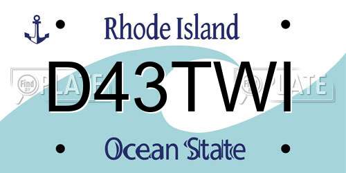 D43TWI Rhode Island License Plate