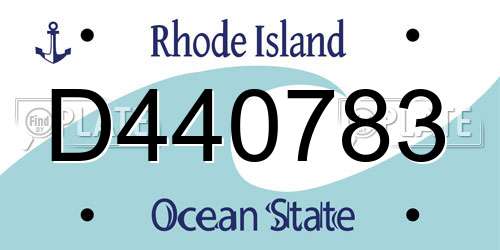 D440783 Rhode Island License Plate