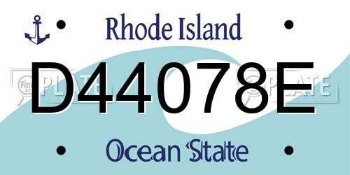 D44078E Rhode Island License Plate