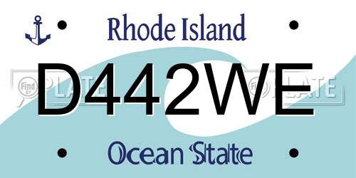 D442WE Rhode Island License Plate