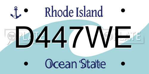 D447WE Rhode Island License Plate