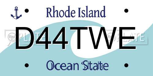 D44TWE Rhode Island License Plate