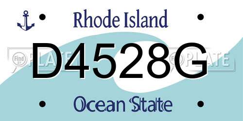 D4528G Rhode Island License Plate