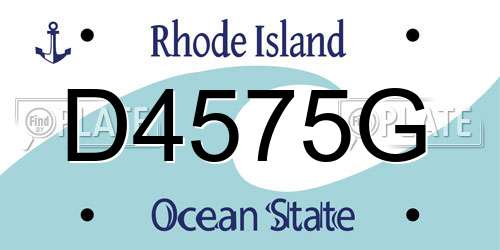 D4575G Rhode Island License Plate