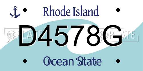 D4578G Rhode Island License Plate